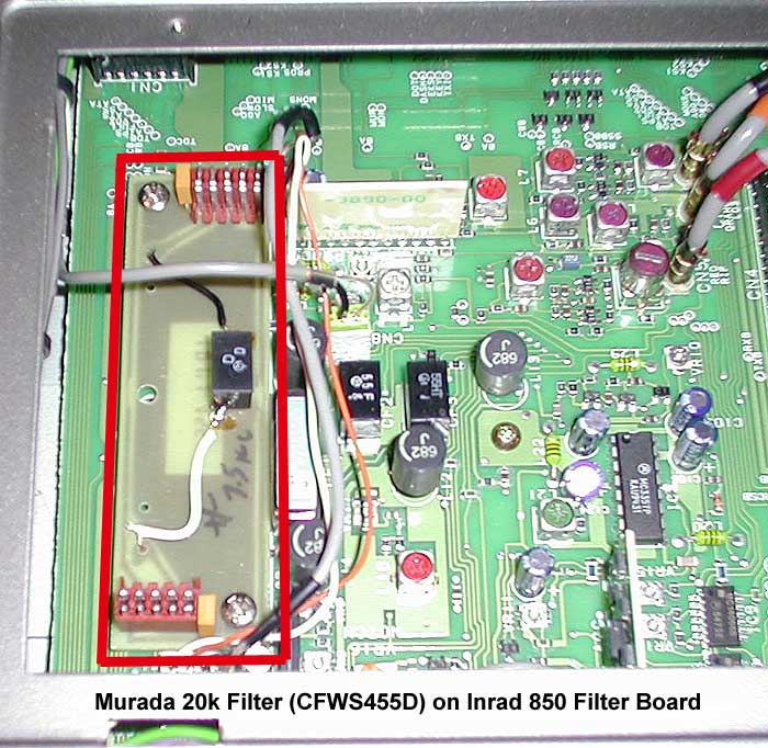 Kenwood TS-850S 455 kHz I.F. 500 Hz Position - Murada 20k Filter (CFWS455D) on Inrad 850 Filter Board
