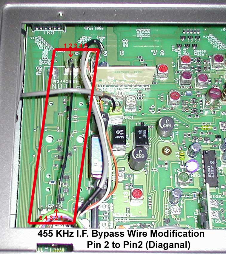 Photo 21 - Kenwood TS-850S 455 kHz I.F. 500 Hz Bypass Filter Jumper Mod